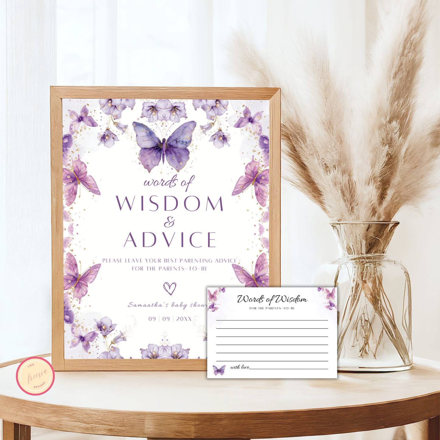 Words of wisdom Table Sign - Purple Butterfly