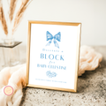 Decorate a block Sign - Blue Bow