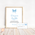 Diaper Raffle Sign and Card - Blue Bow