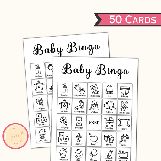 Baby Shower Bingo - 50 Cards