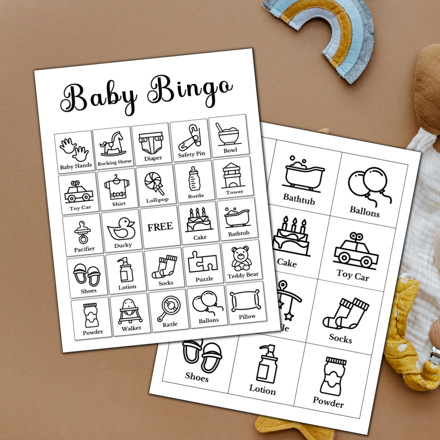 Baby Shower Bingo - 50 Cards