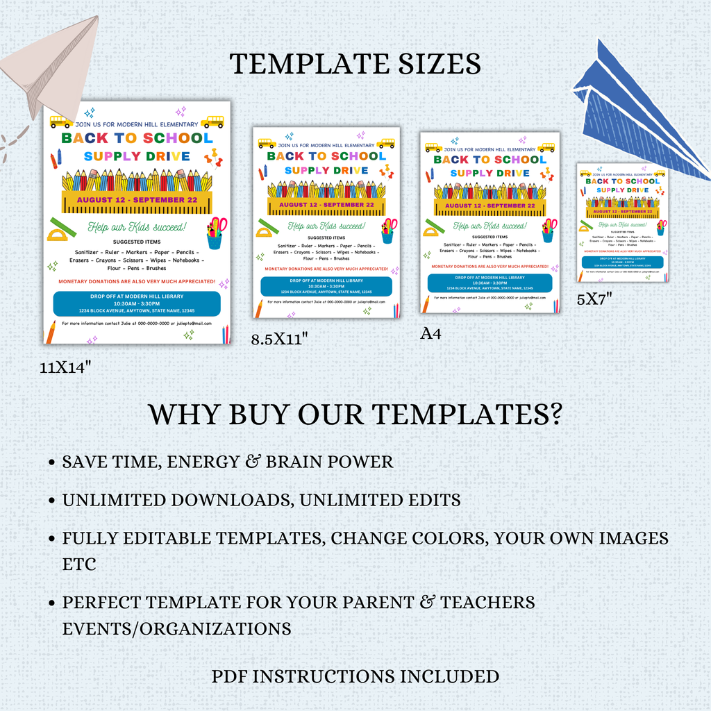 Back to School Supply Drive Flyer Template 01