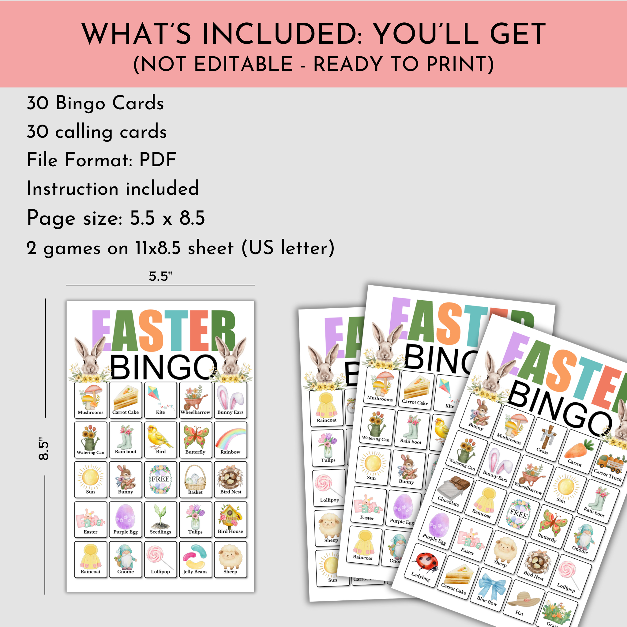 Stationery Bingo Game