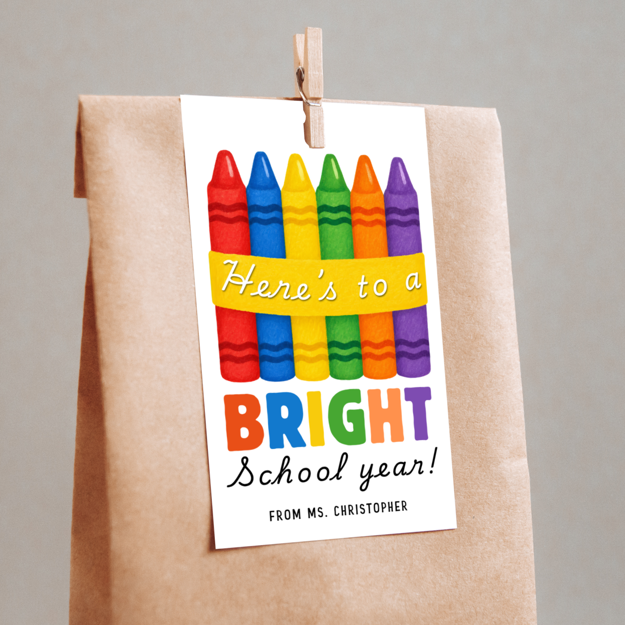 Crayon School Gift Tag