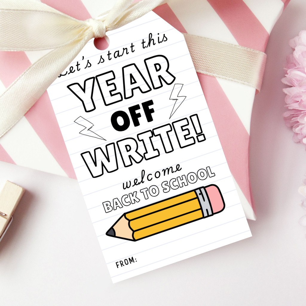 School Pencil Gift Tag