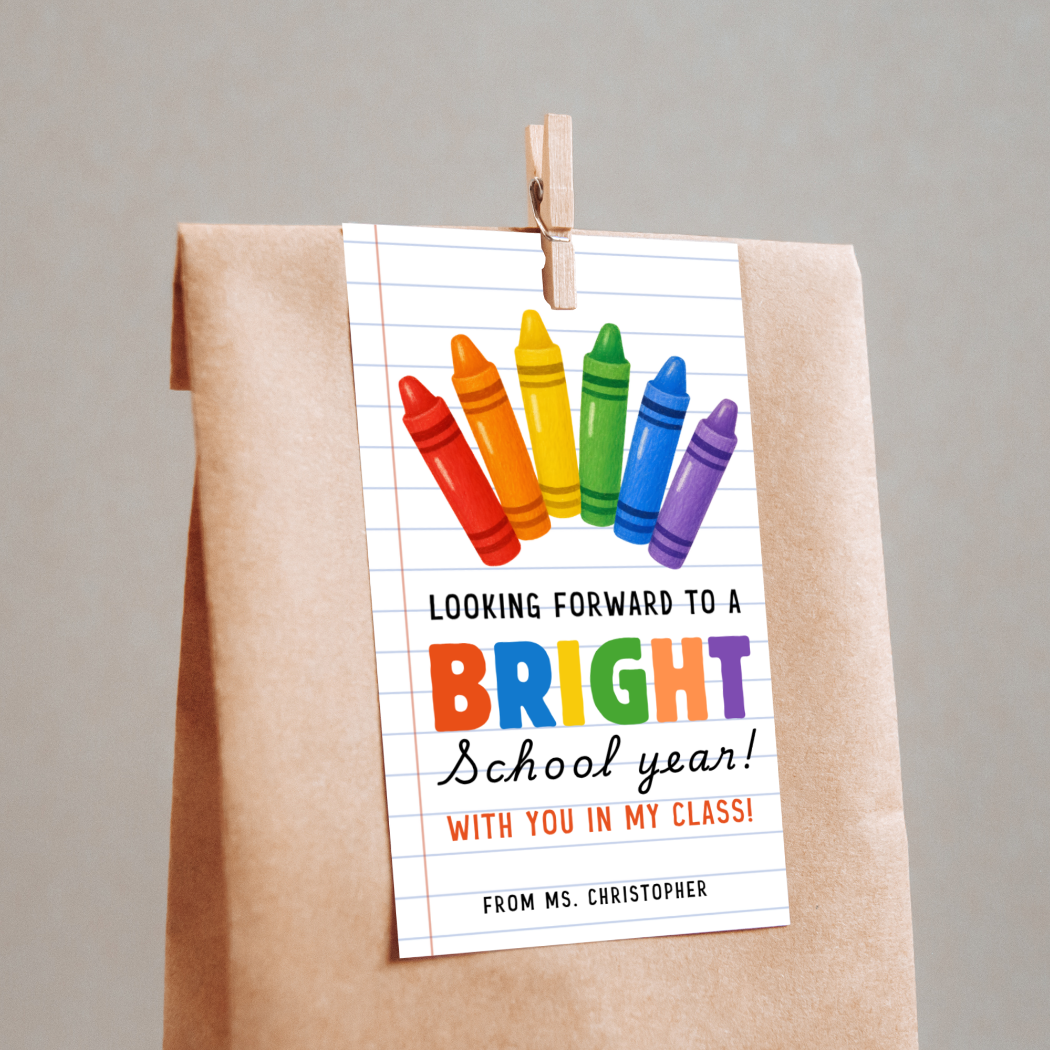 Crayon Back to School Tag