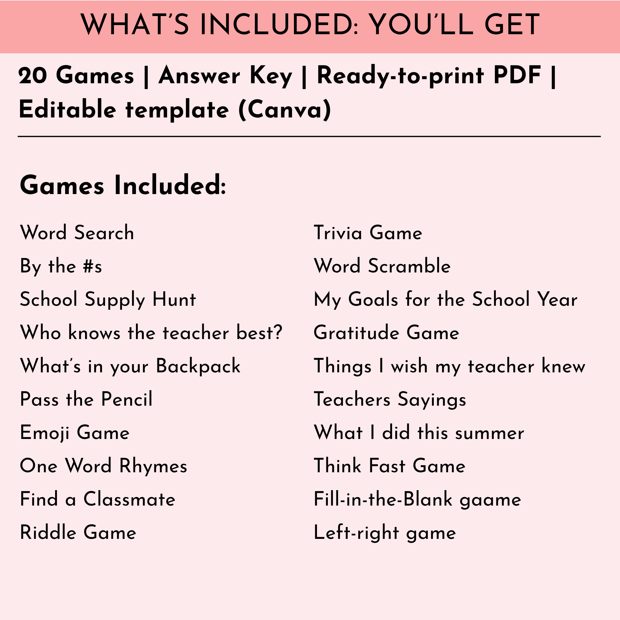 20 Back to School Games