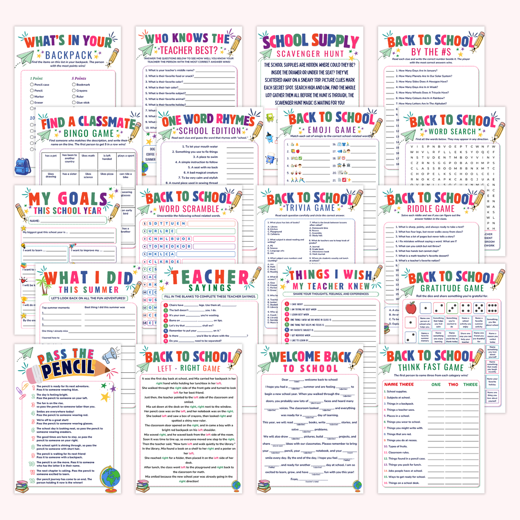 20 Back to School Games