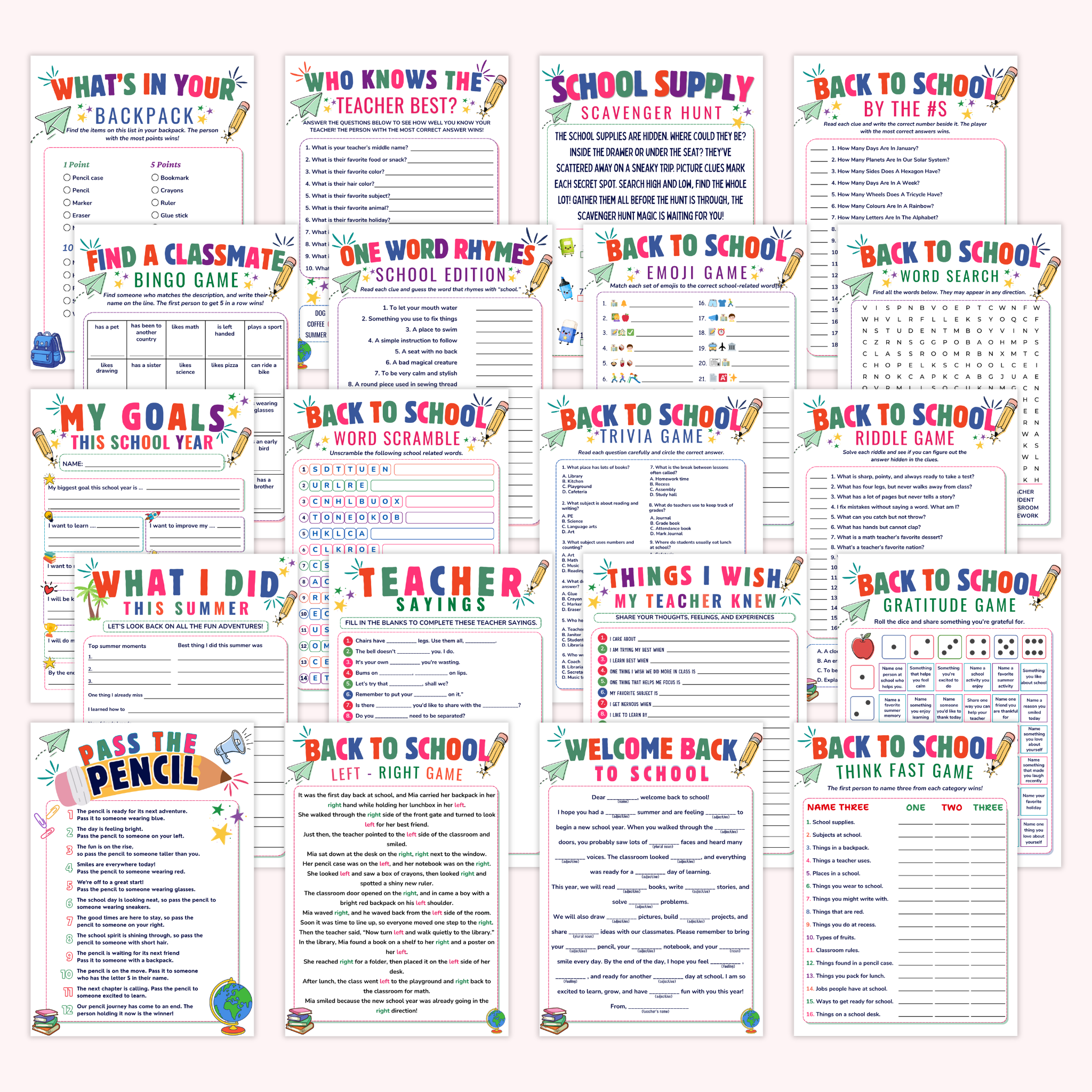 20 Back to School Games