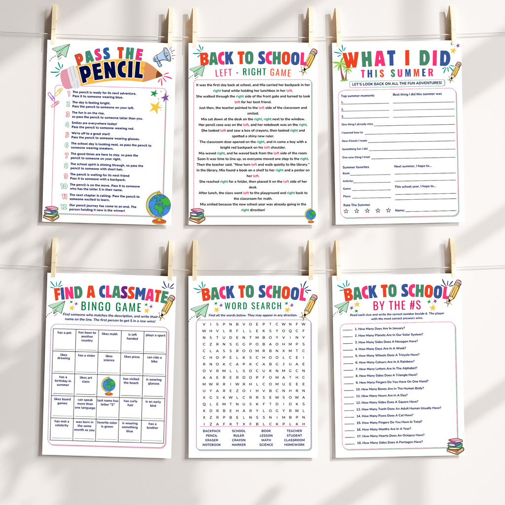 20 Back to School Games
