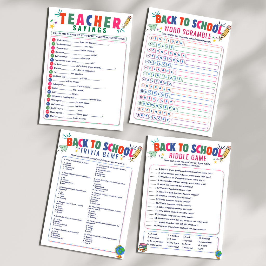 20 Back to School Games