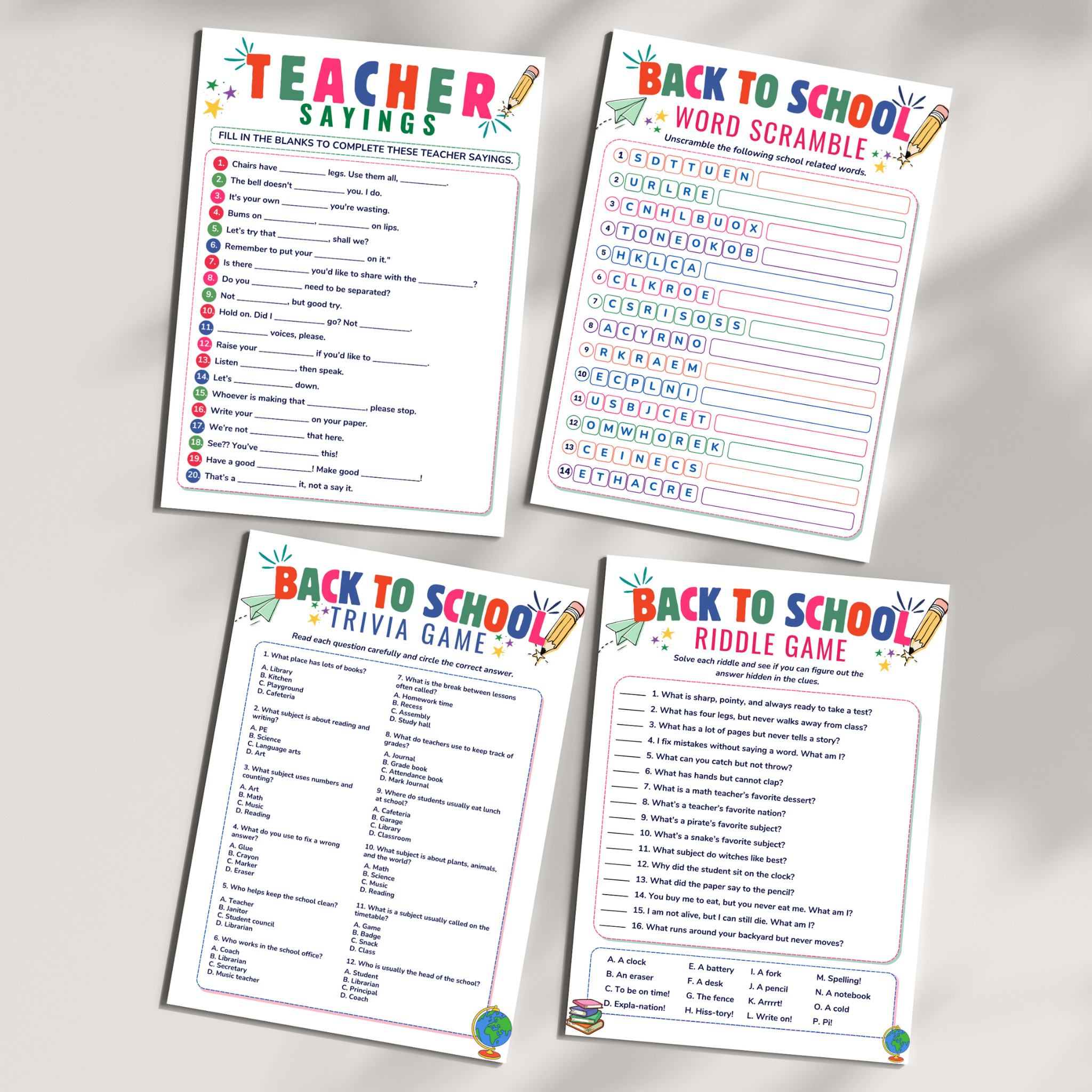 20 Back to School Games