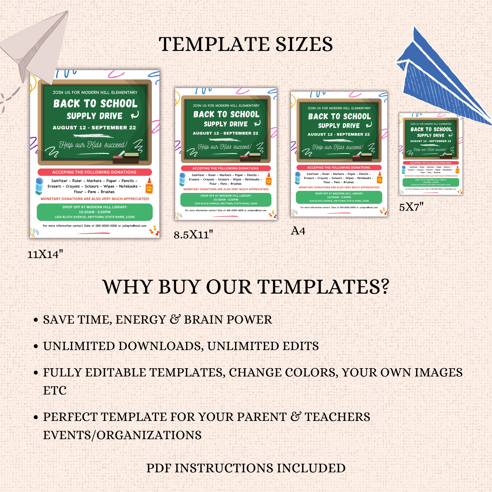 Back to School Supply Drive Flyer Template