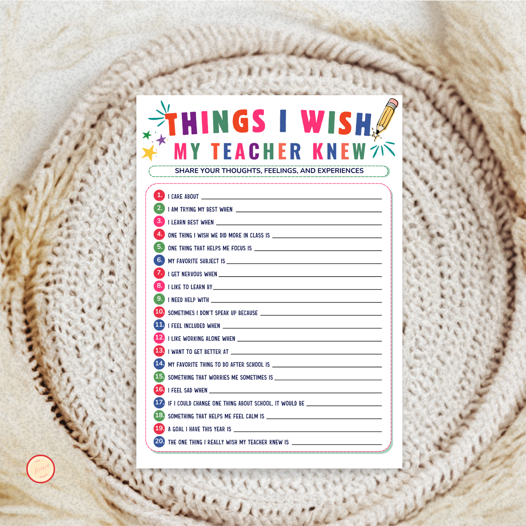 Things I Wish My Teacher Knew