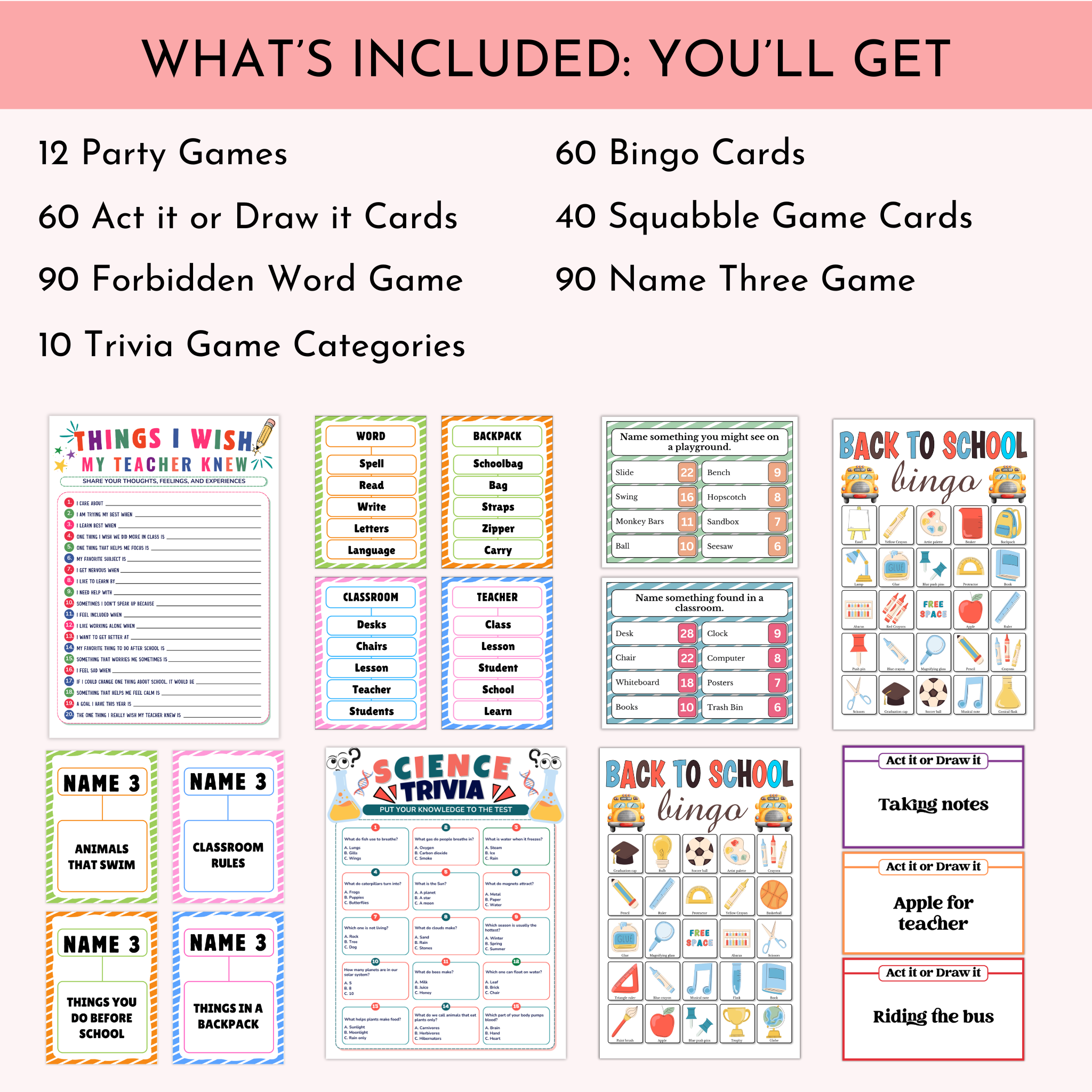 Back to School Game Bundle