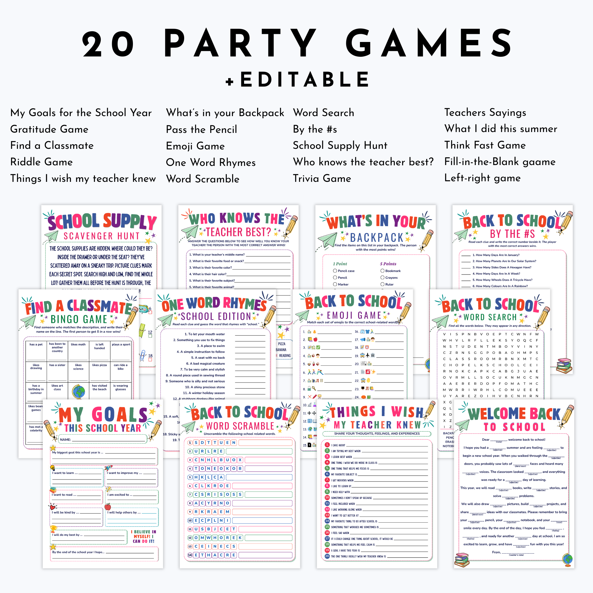 Back to School Game Bundle