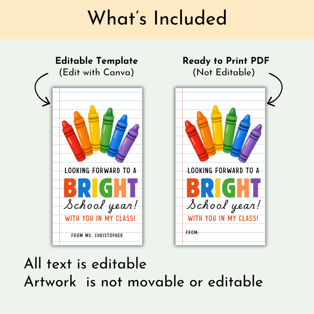 Crayon Back to School Tag