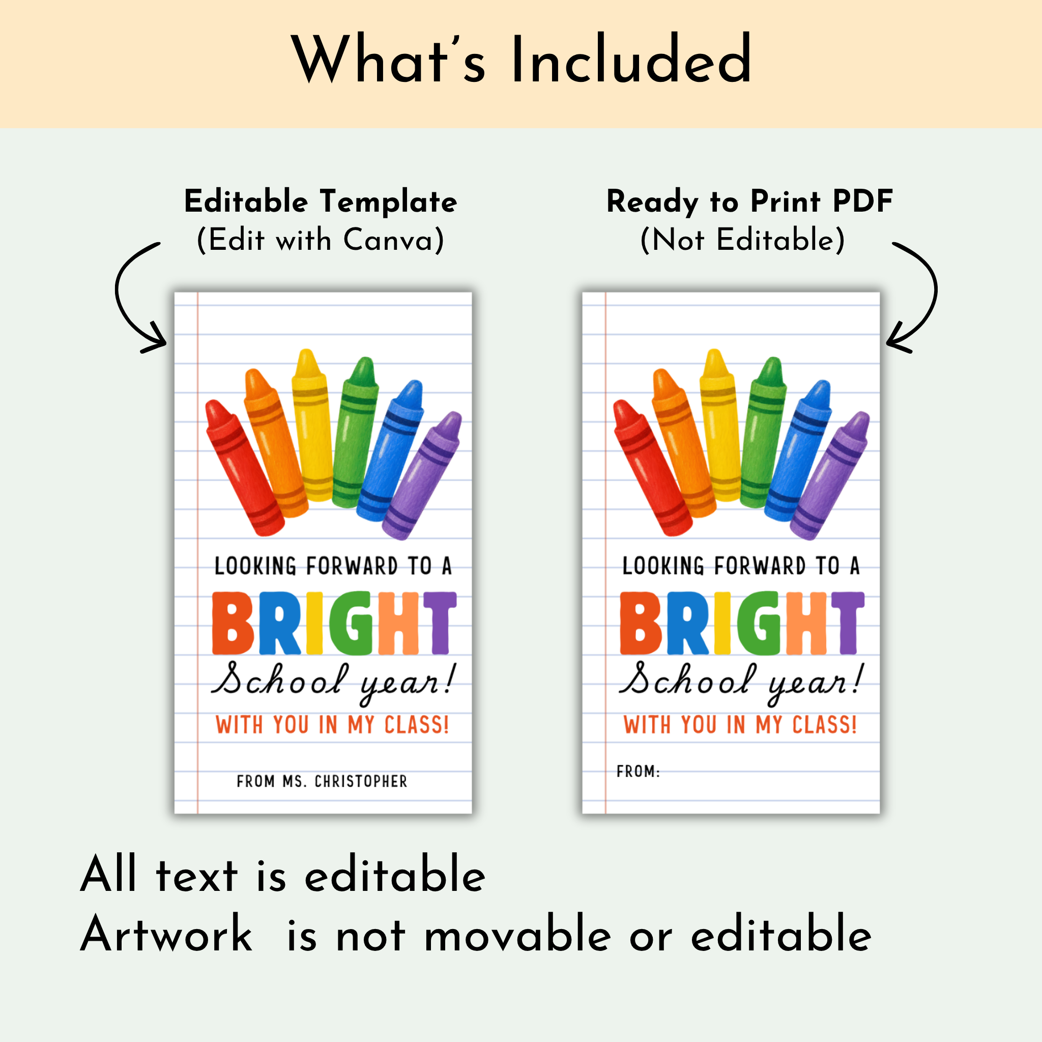 Crayon Back to School Tag