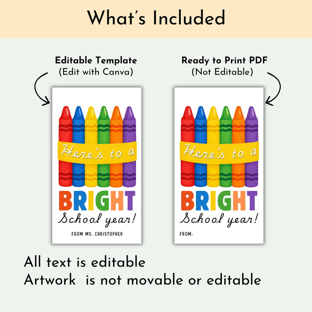 Crayon School Gift Tag