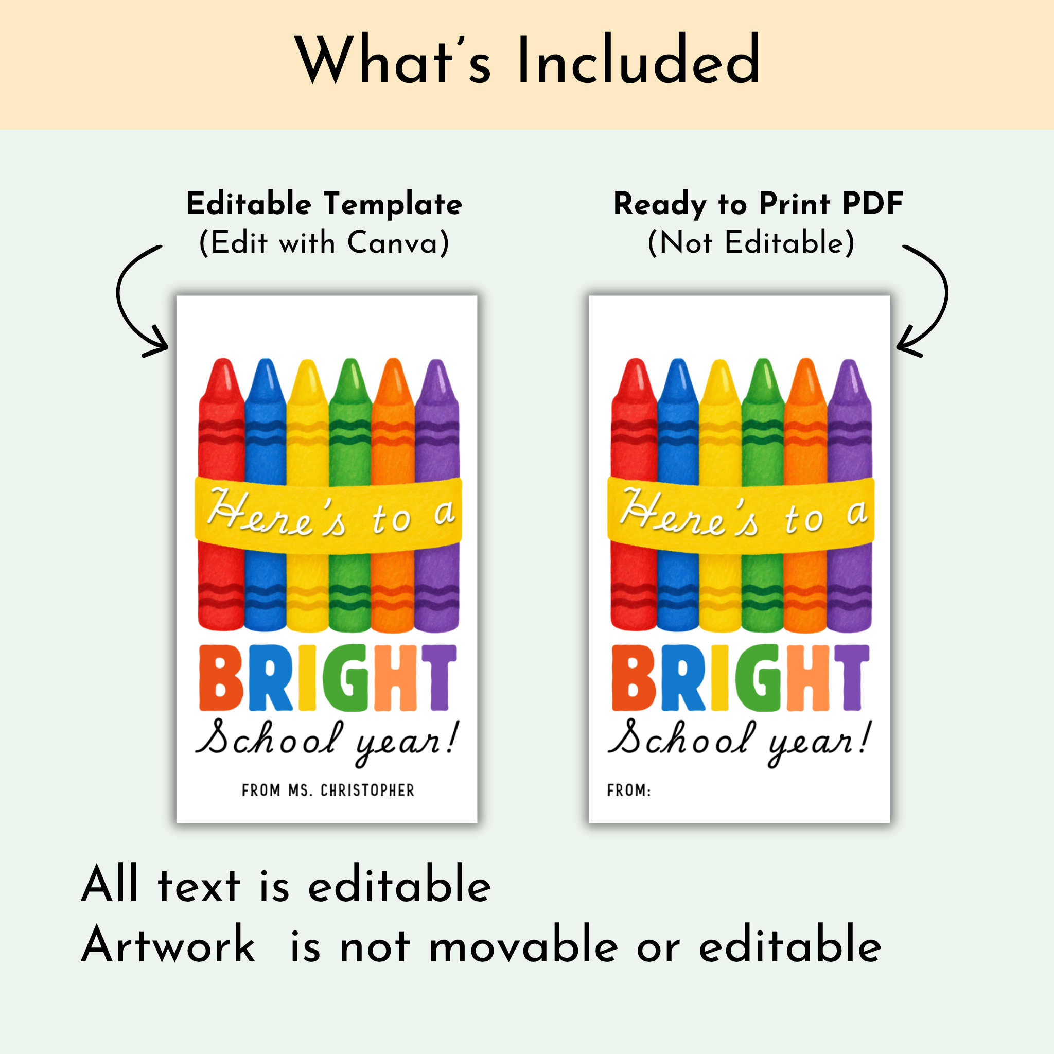 Crayon School Gift Tag
