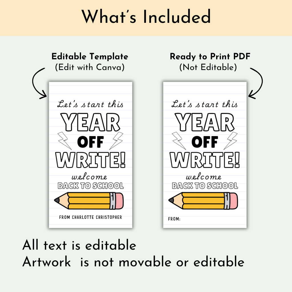 School Pencil Gift Tag