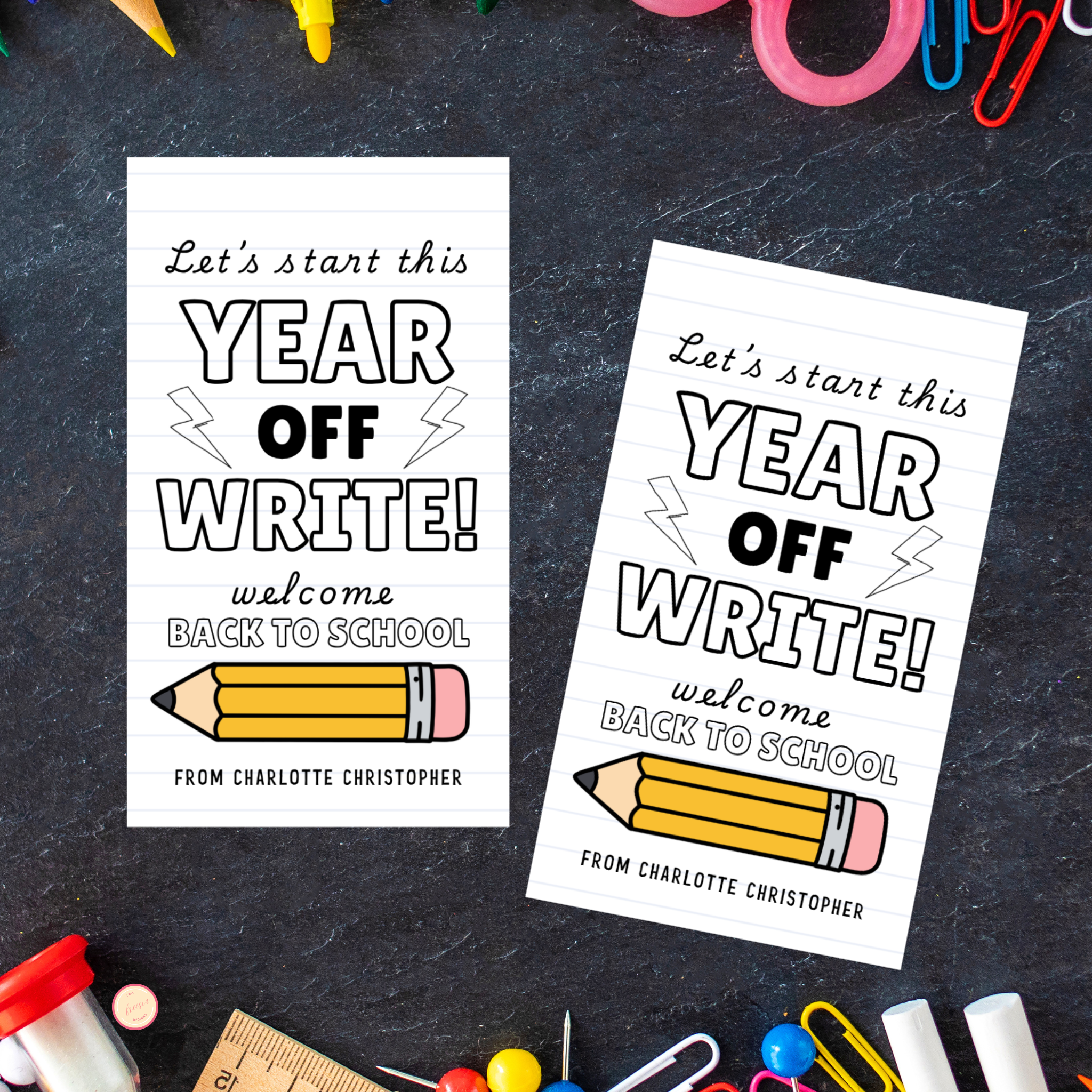 School Pencil Gift Tag