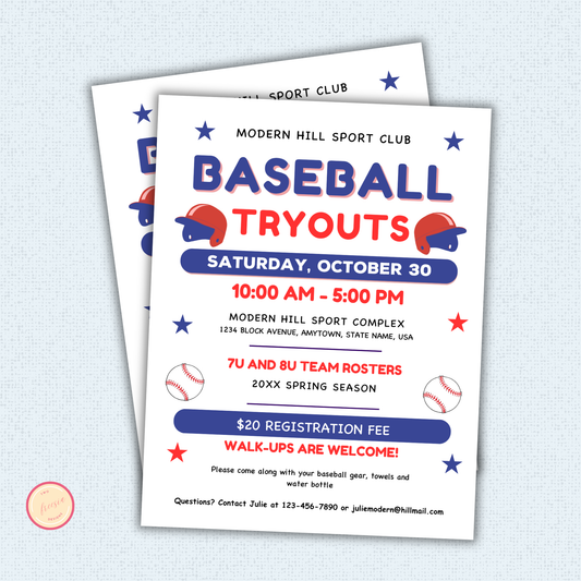 Baseball Tryout Flyer Template