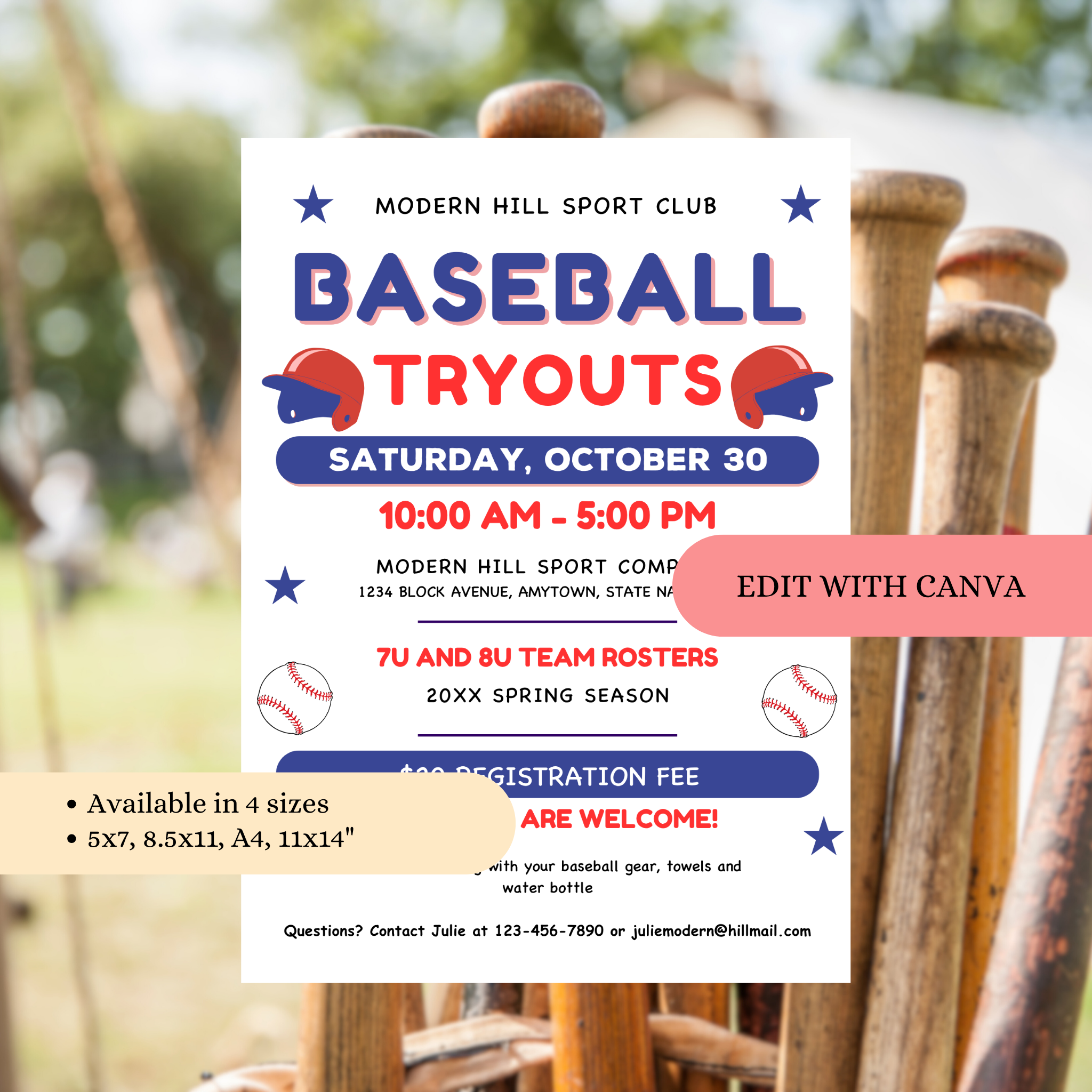 Baseball Tryout Flyer Template