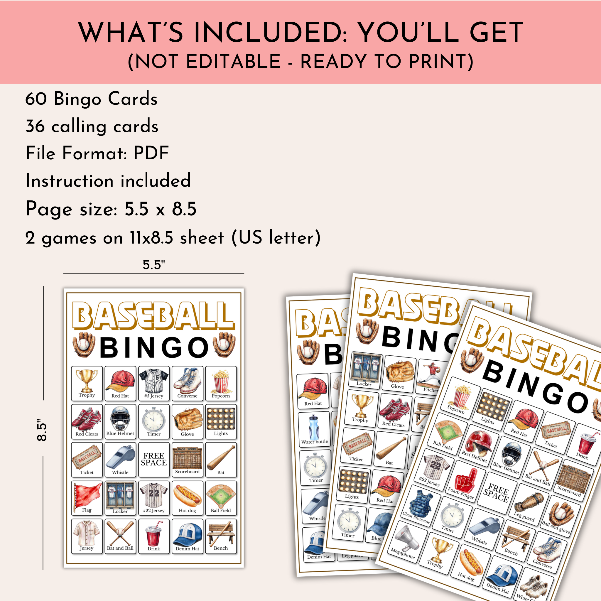 Baseball Bingo Game