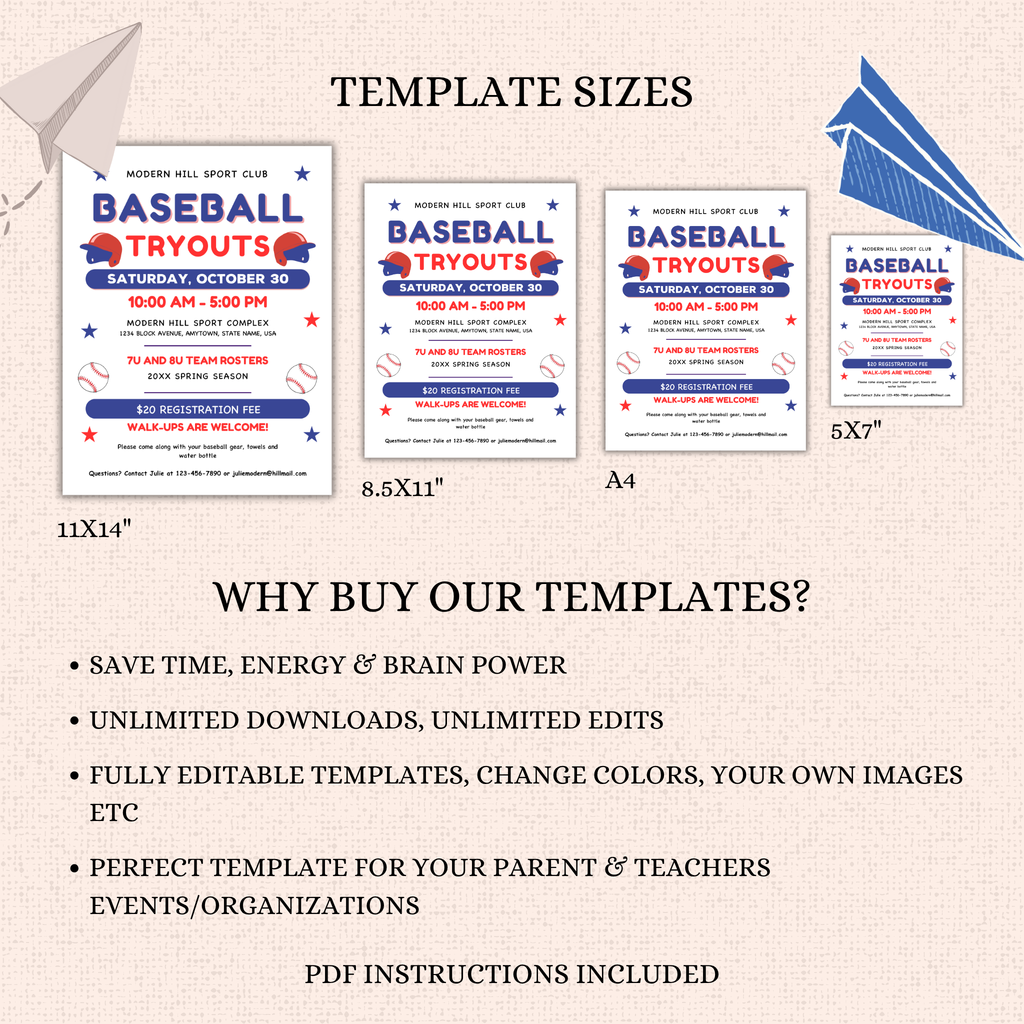 Baseball Tryout Flyer Template