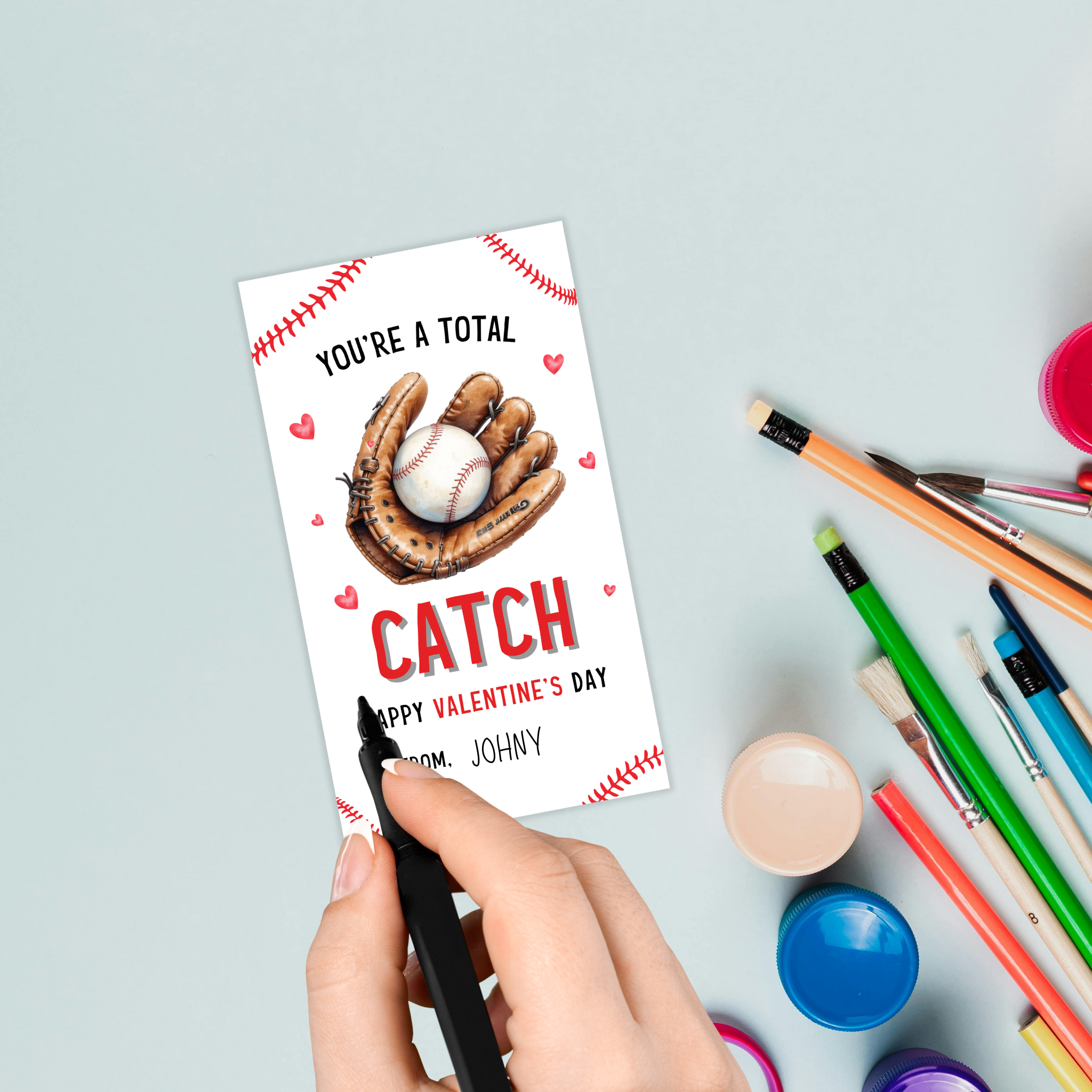 Baseball Valentine's Tag