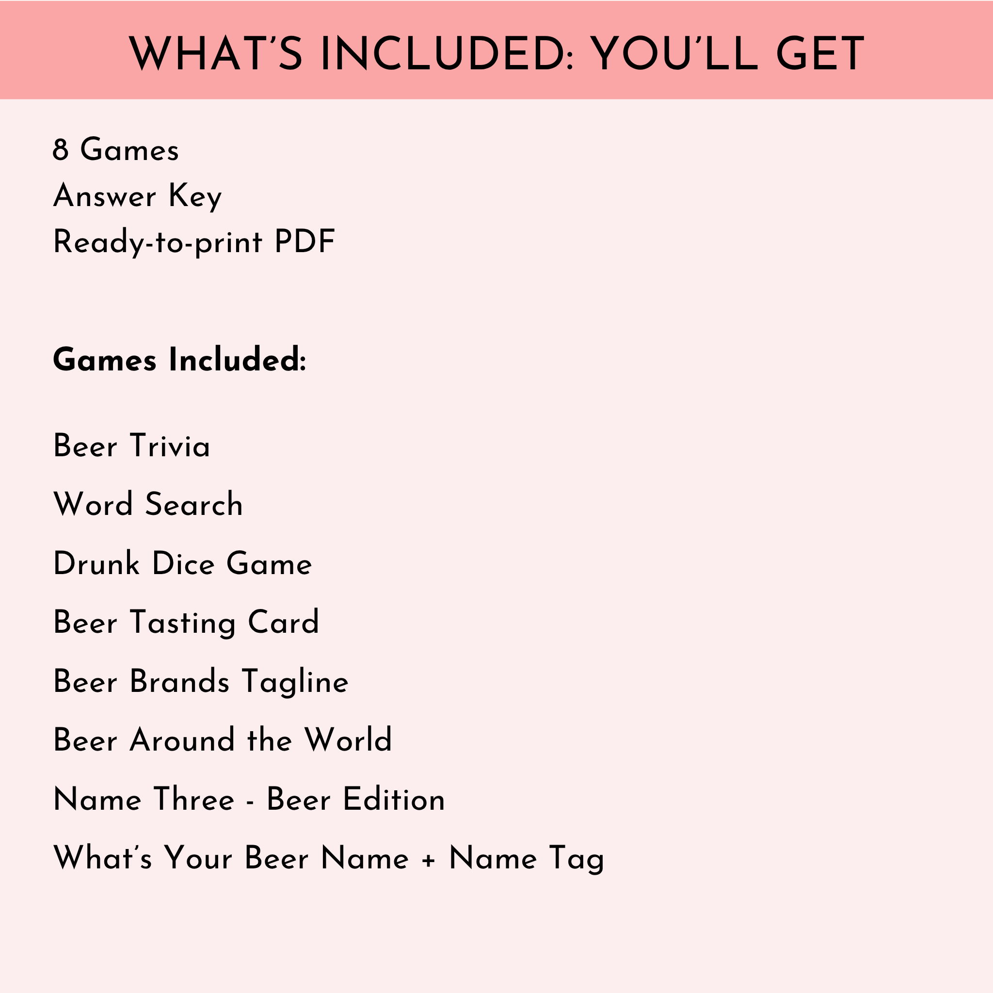 Beer Party Games
