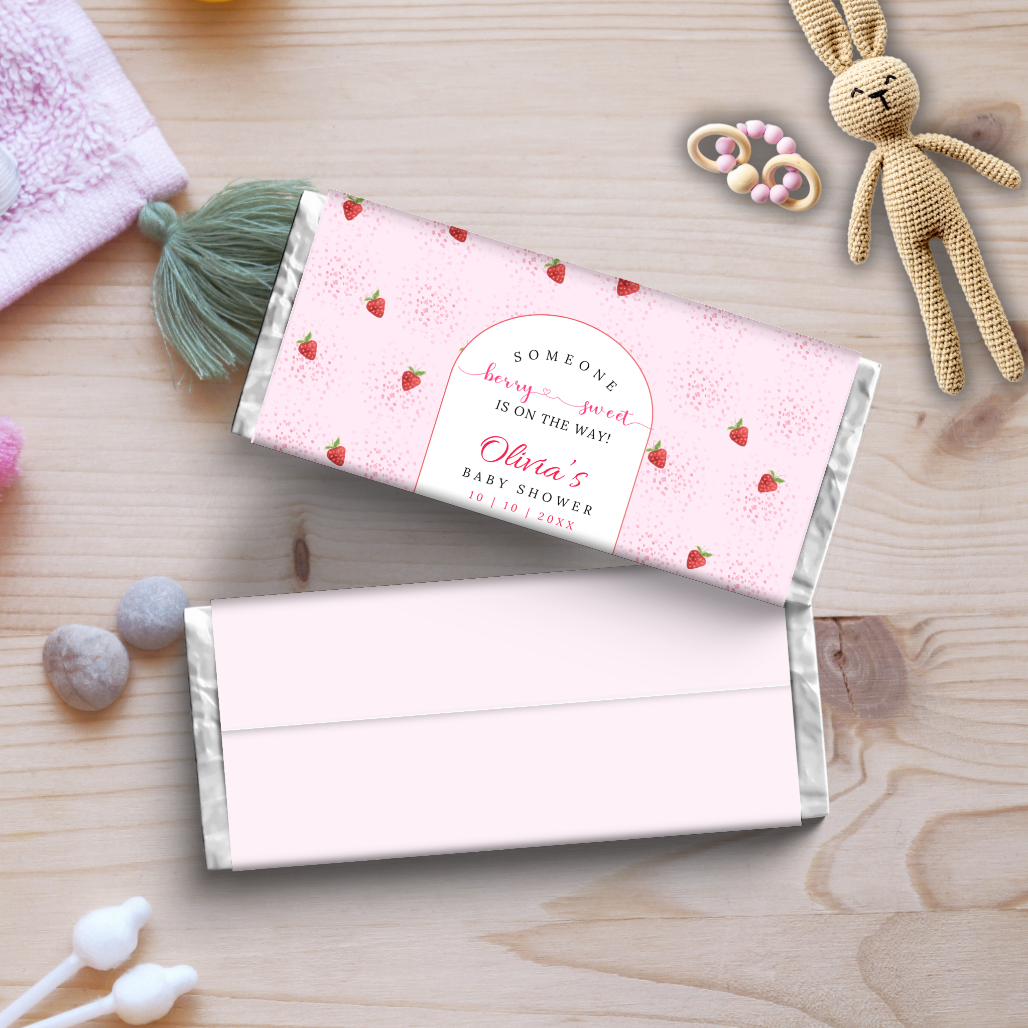 Berry Sweet Baby Shower Chocolate Wrapper