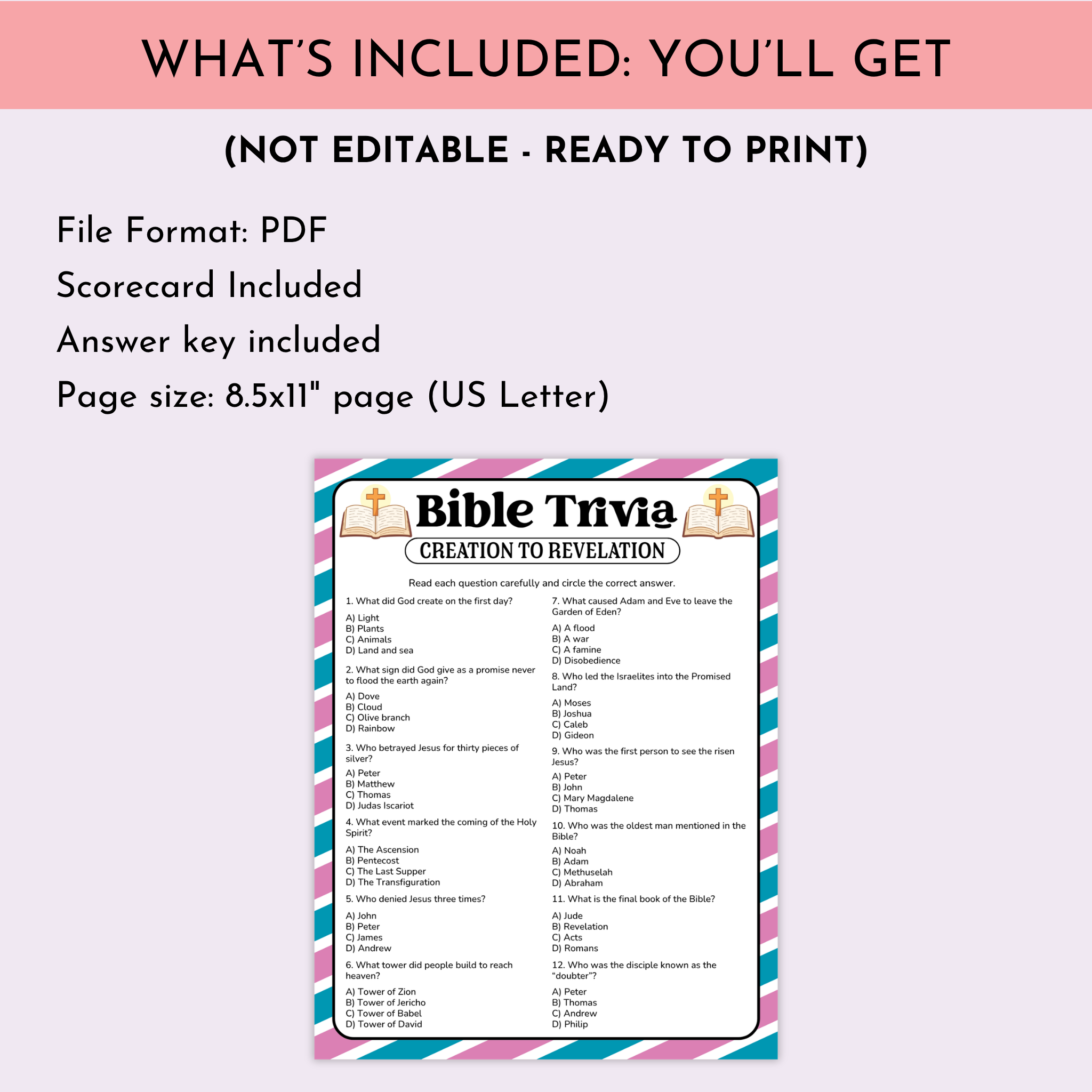 Creation to Revelation Trivia Game
