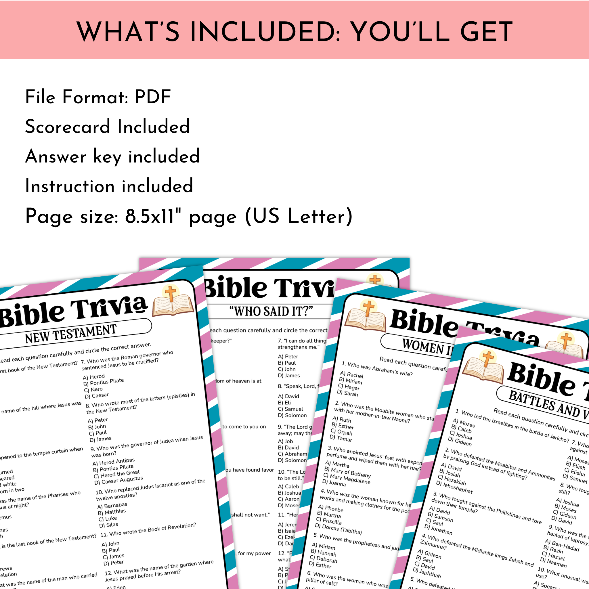 Bible Trivia Game Bundle