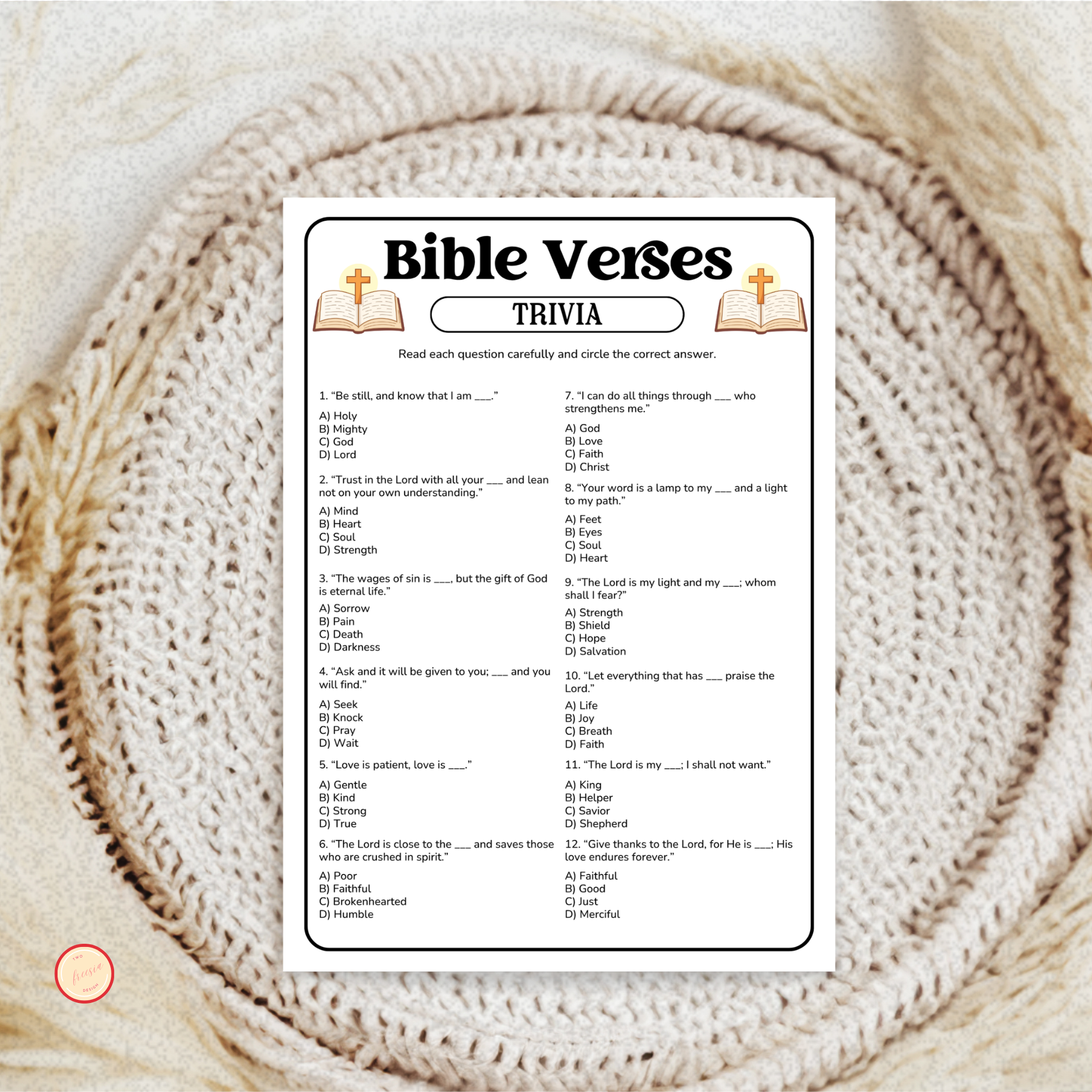 Bible Trivia Game