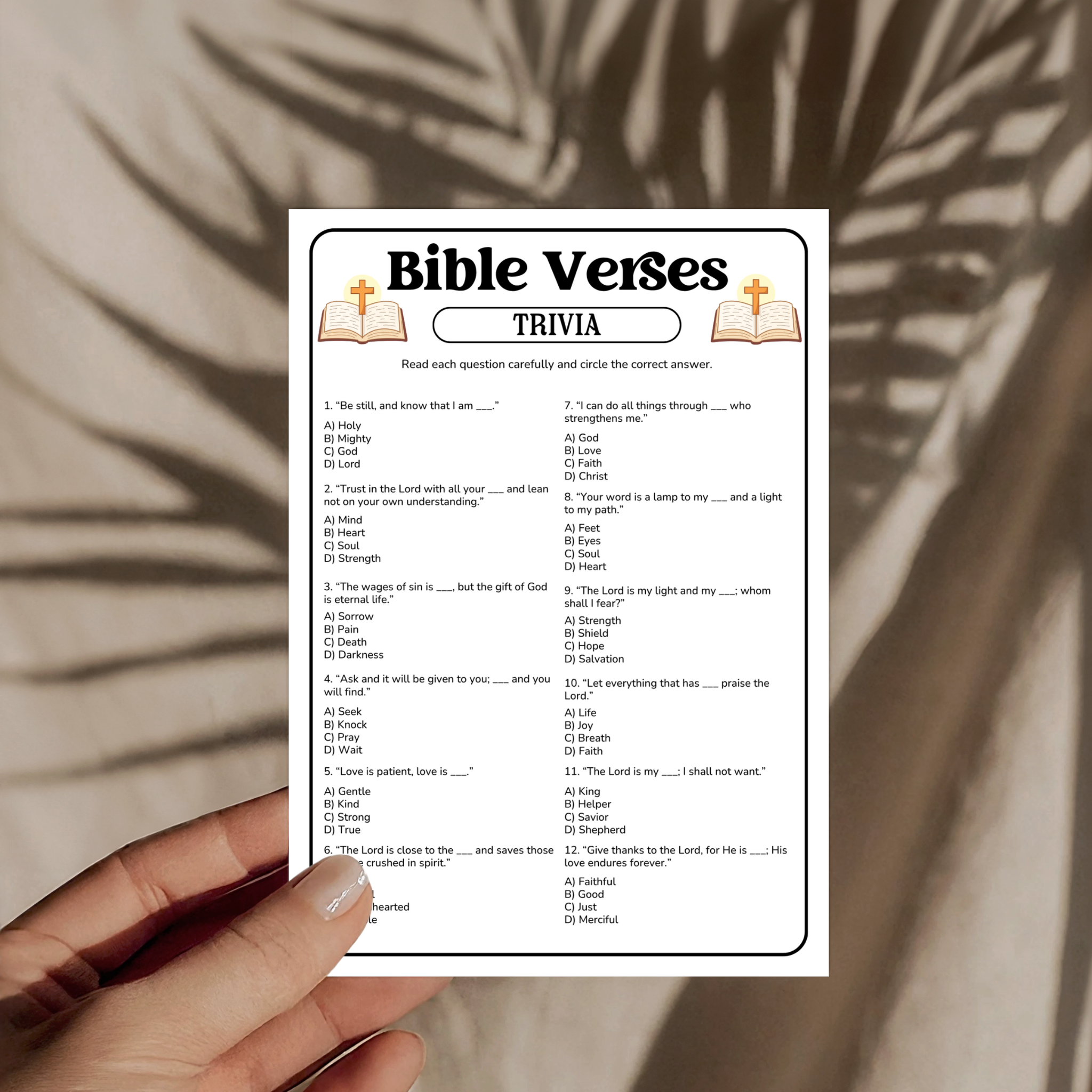 Bible Trivia Game