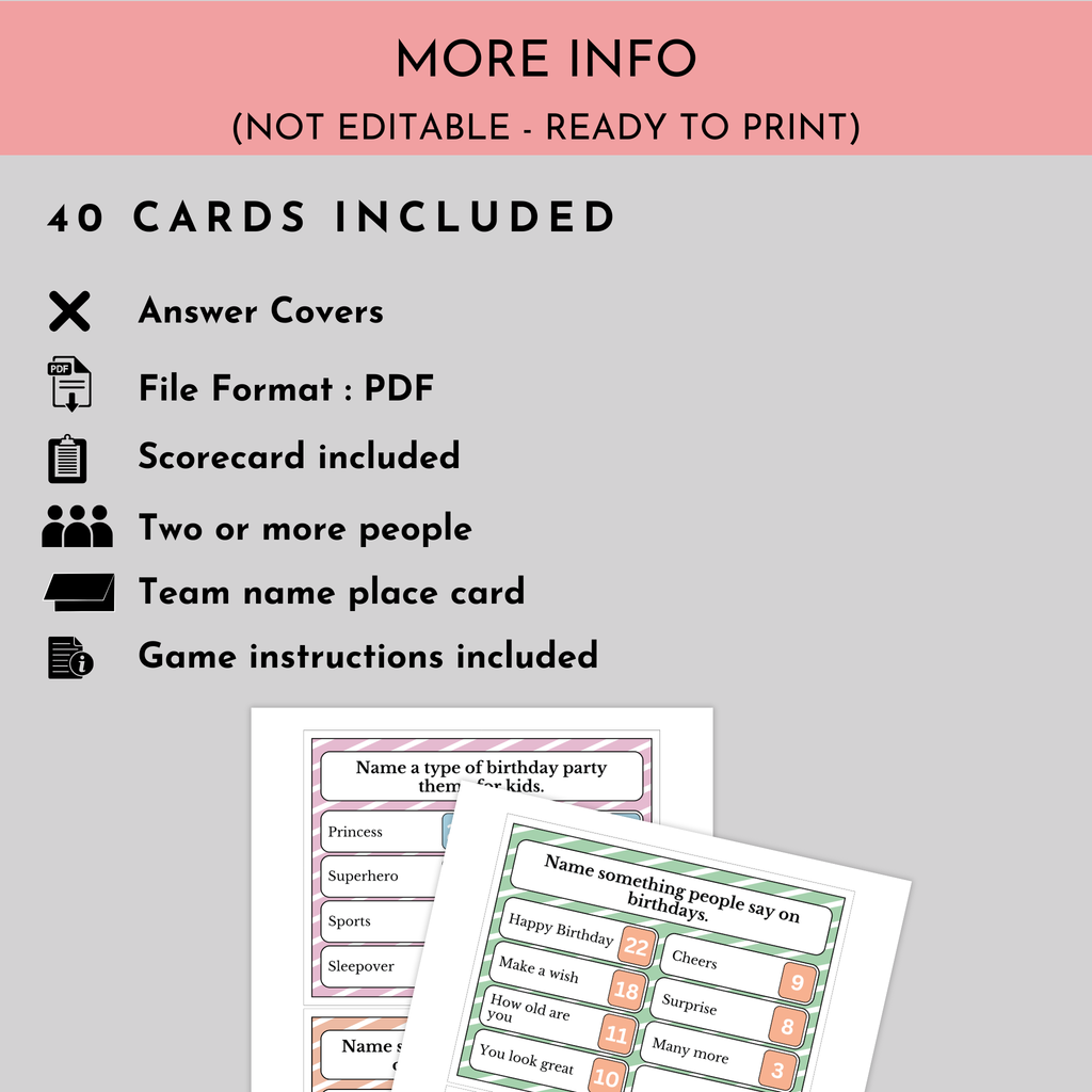 Birthday Friendly Squabble Game