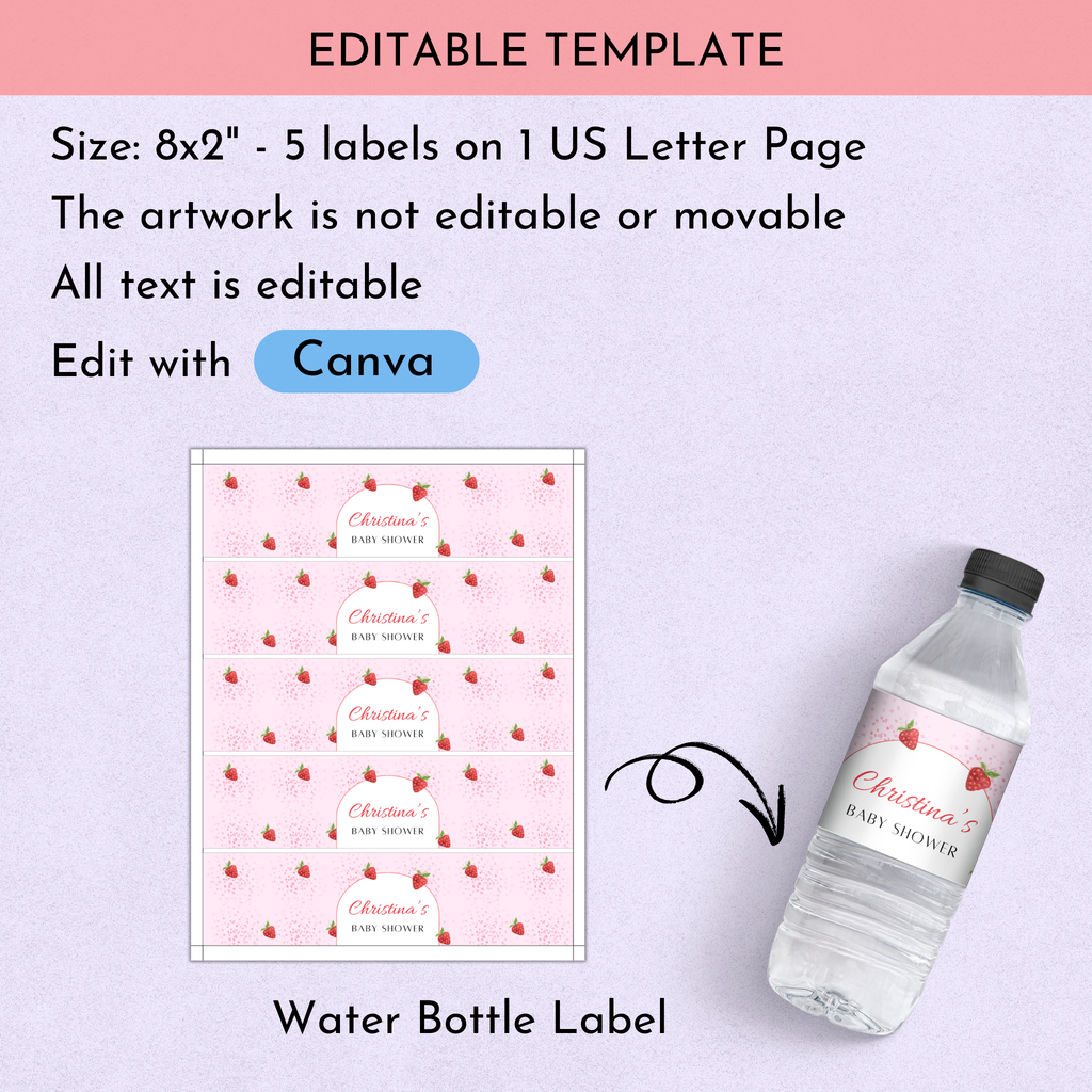 Berry Sweet Baby Shower Rice Treat Template