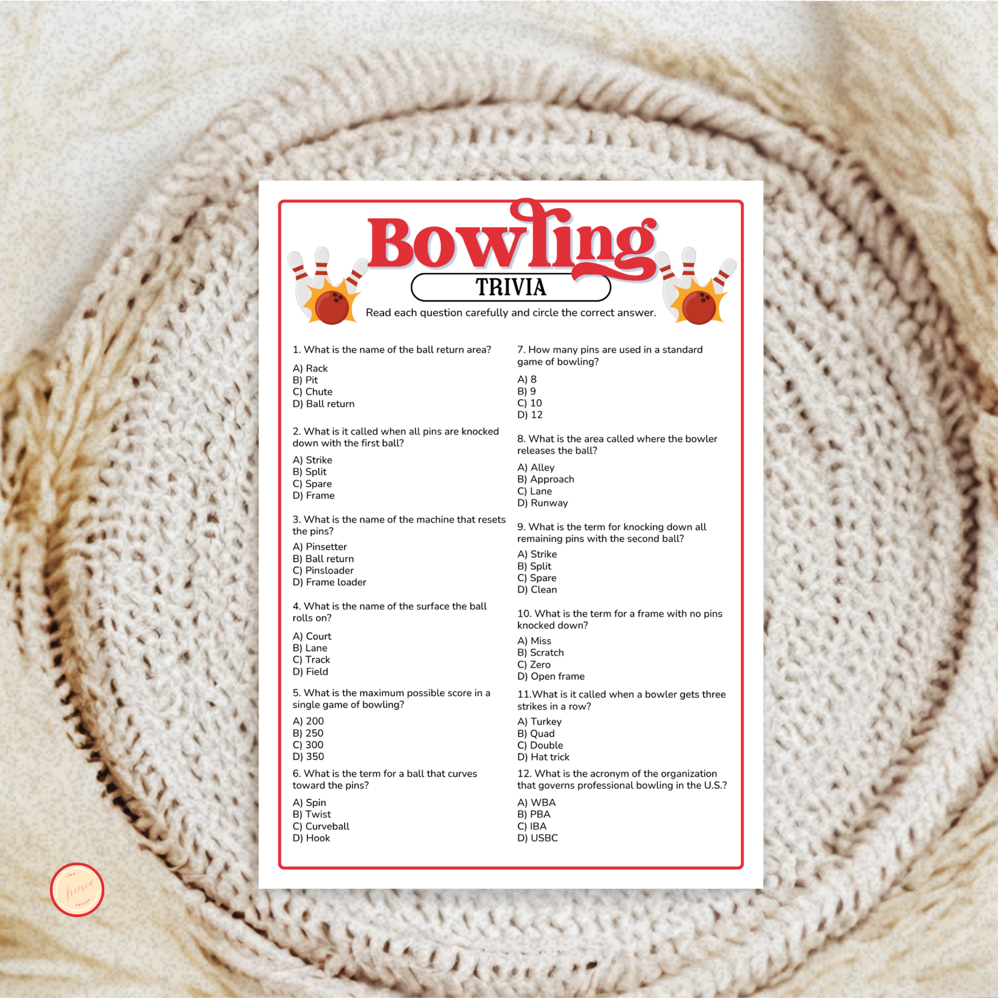 Bowling Trivia Game