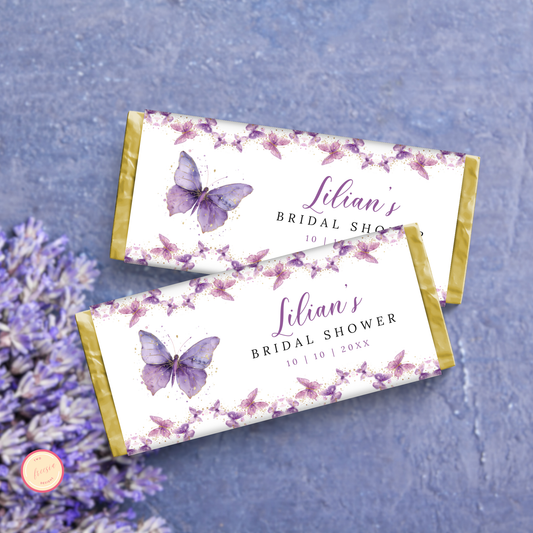 Butterfly Bridal Shower Choc wrapper
