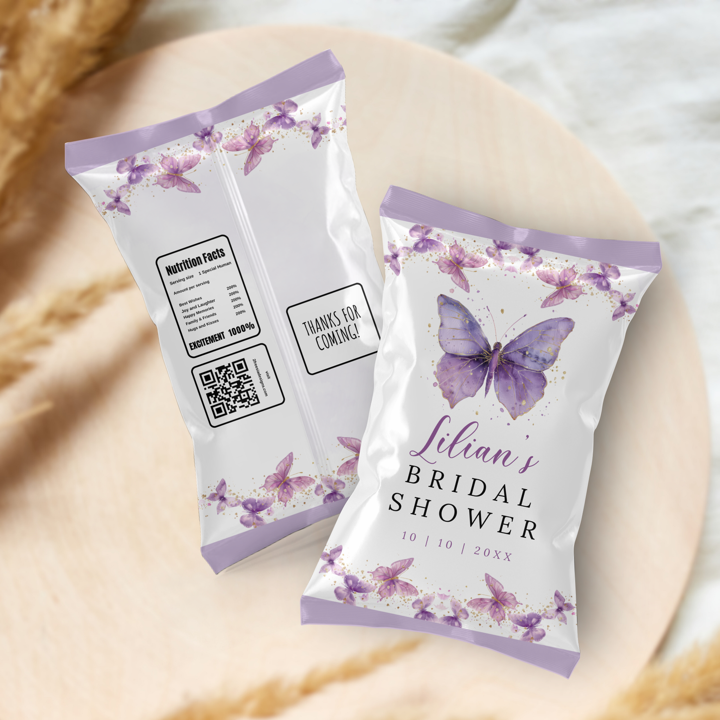 Butterfly Bridal Shower Chip Bag