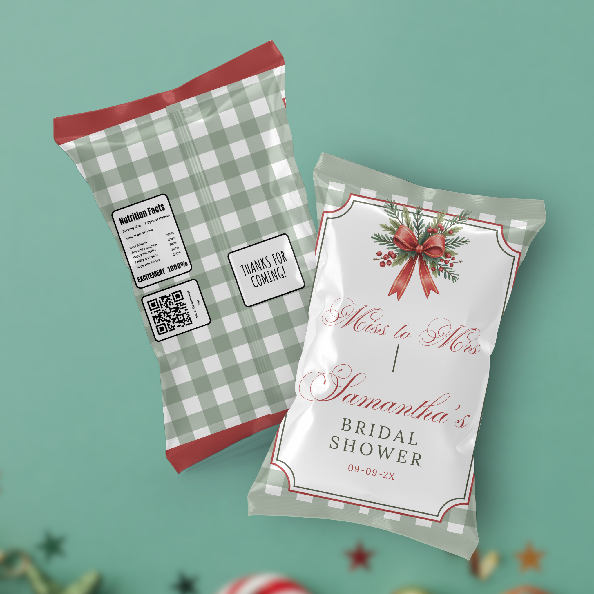 Christmas Bridal Shower Chip bag