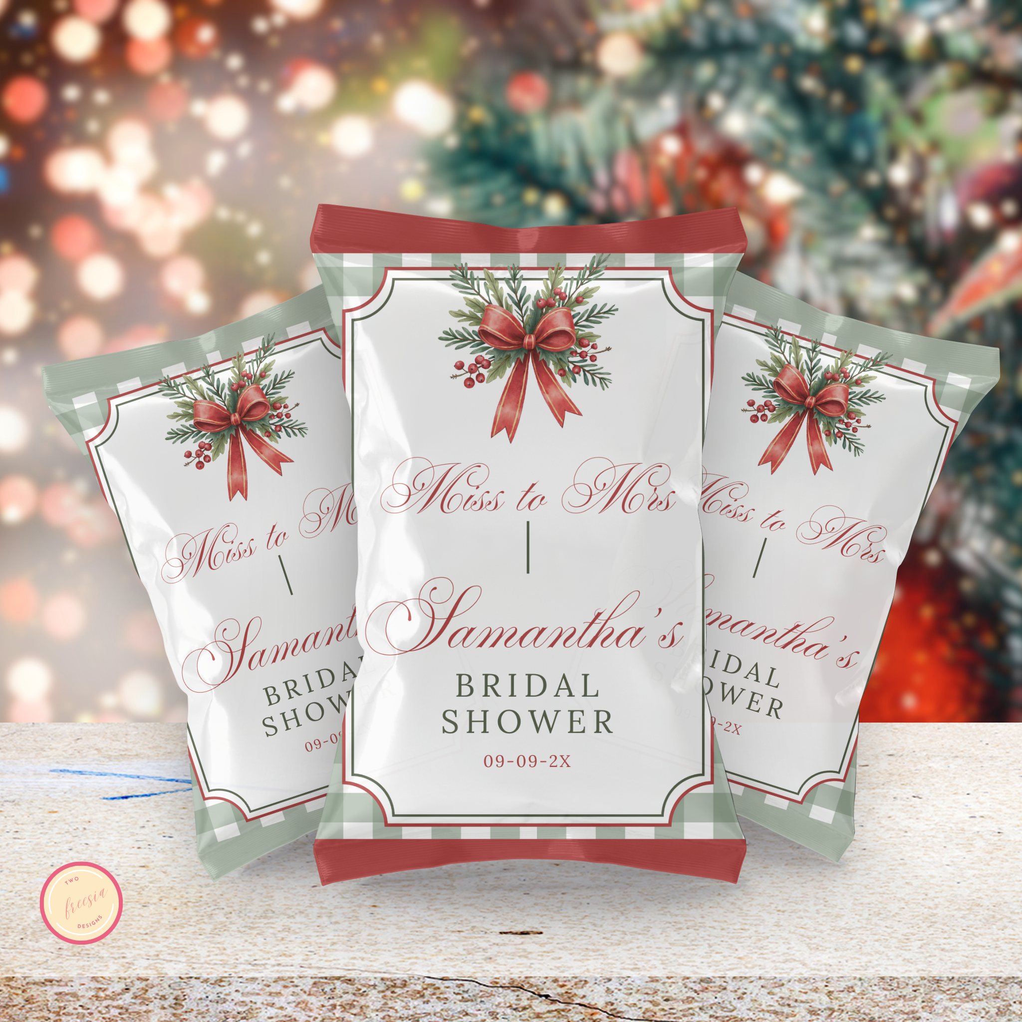 Christmas Bridal Shower Chip bag