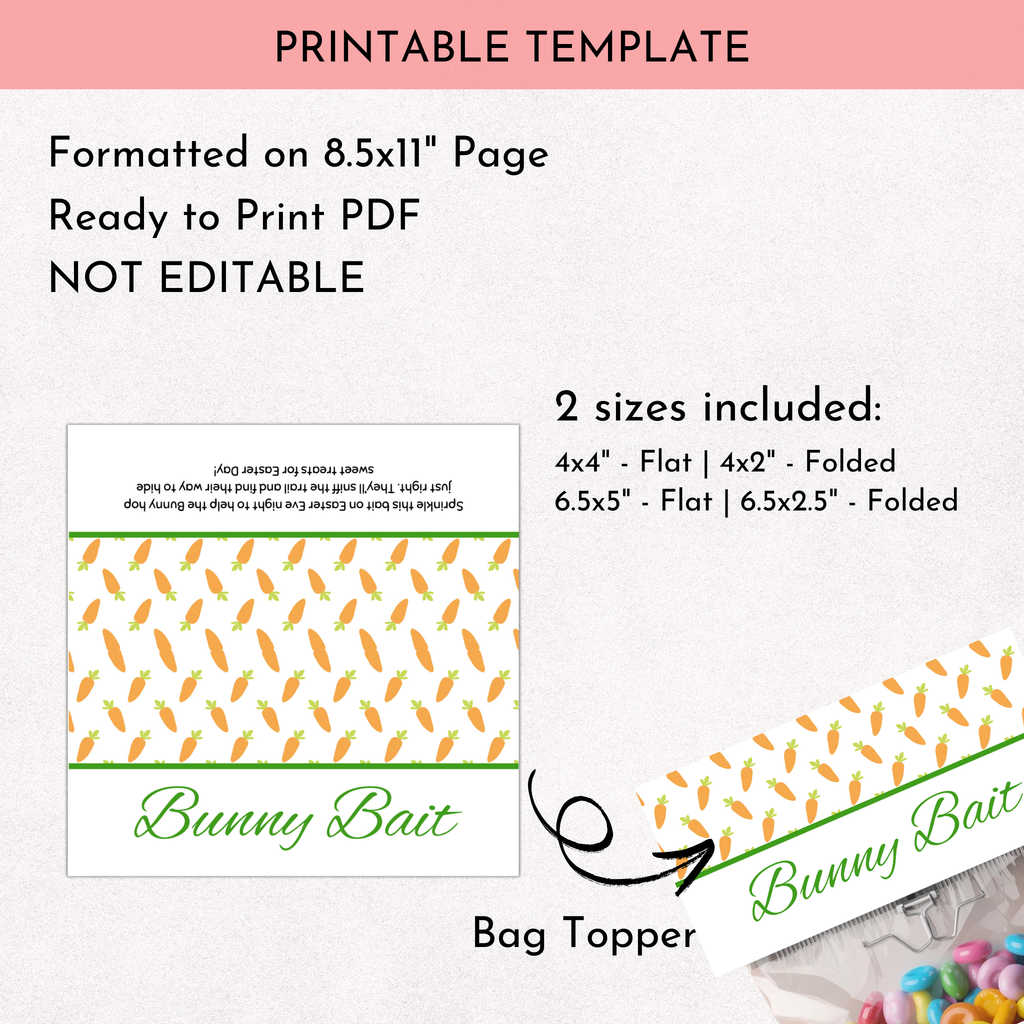 Bunny Bait Treat Bag Topper