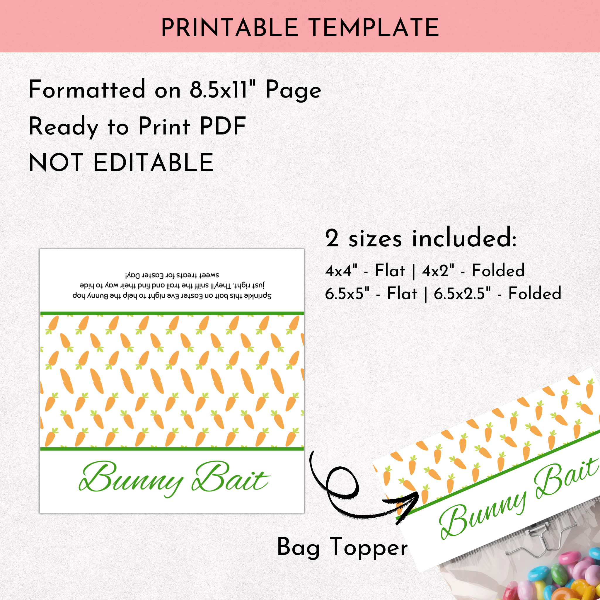 Bunny Bait Treat Bag Topper