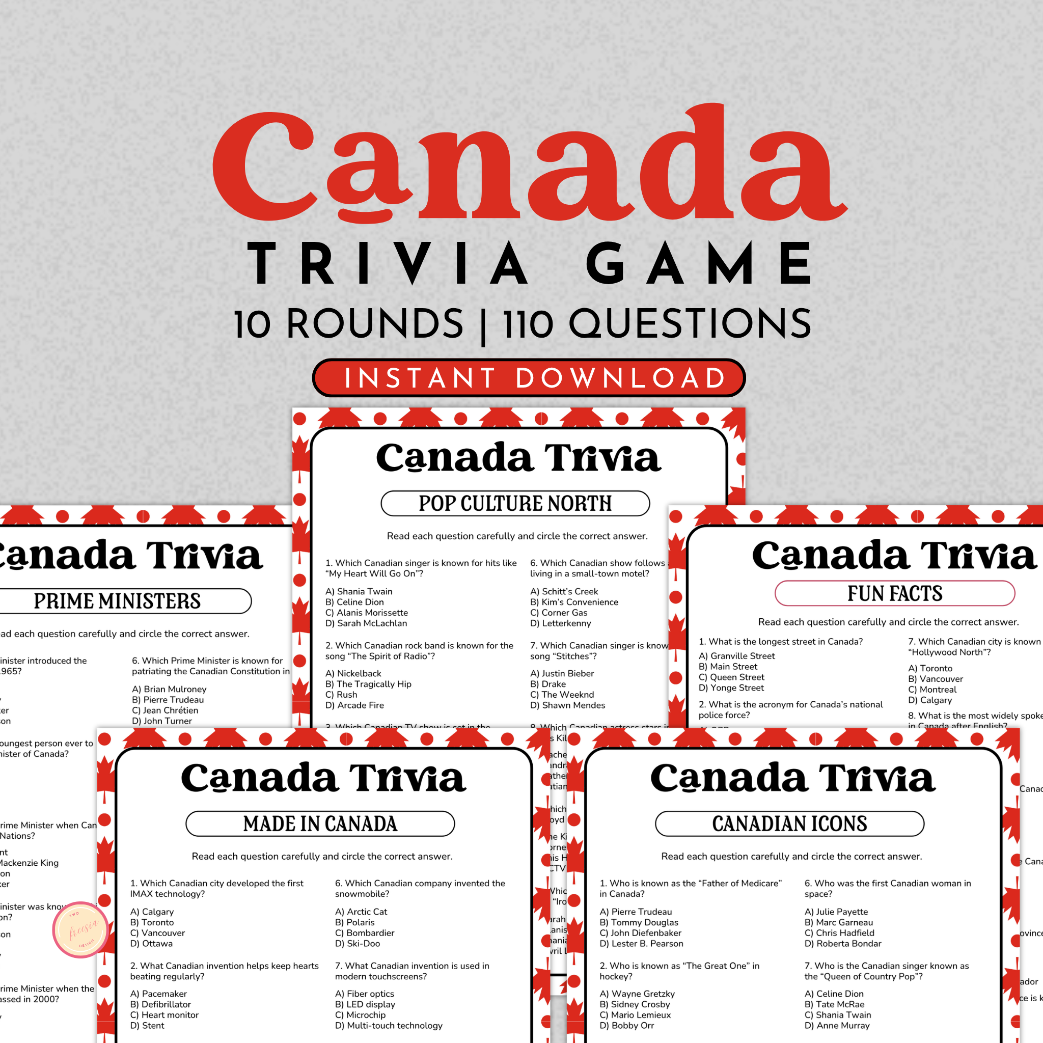 Canada Trivia Game Bundle