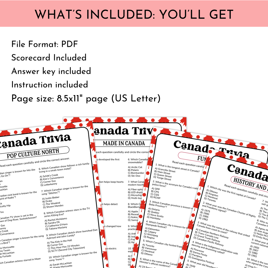 Canada Trivia Game Bundle