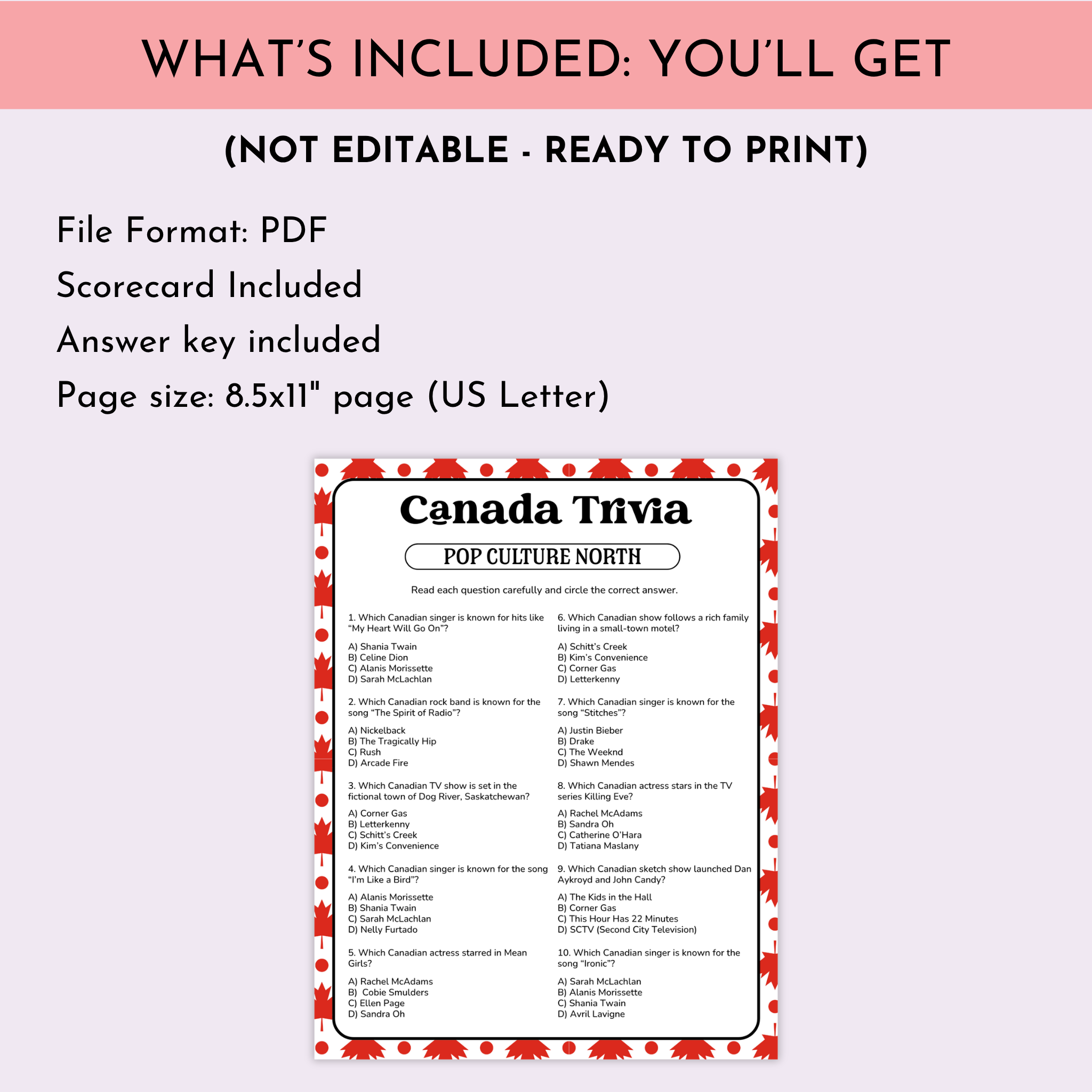 Pop Culture North | Canada Trivia