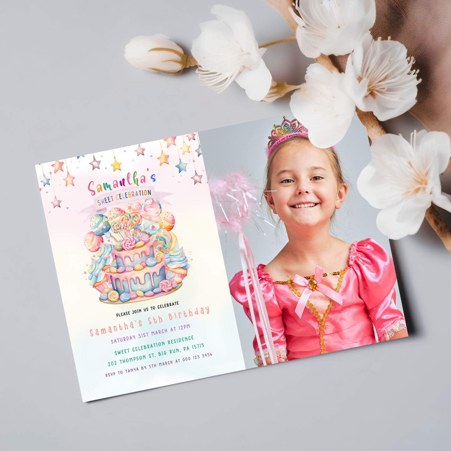 Sweets Birthday Invitation with Photo